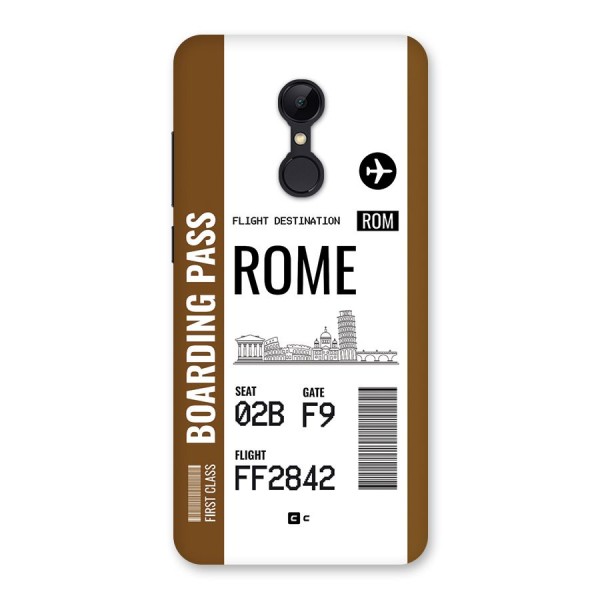 Rome Boarding Pass Back Case for Redmi 5