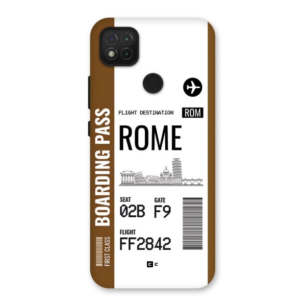 Rome Boarding Pass Back Case for Redmi 9