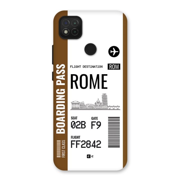 Rome Boarding Pass Back Case for Redmi 9 Activ