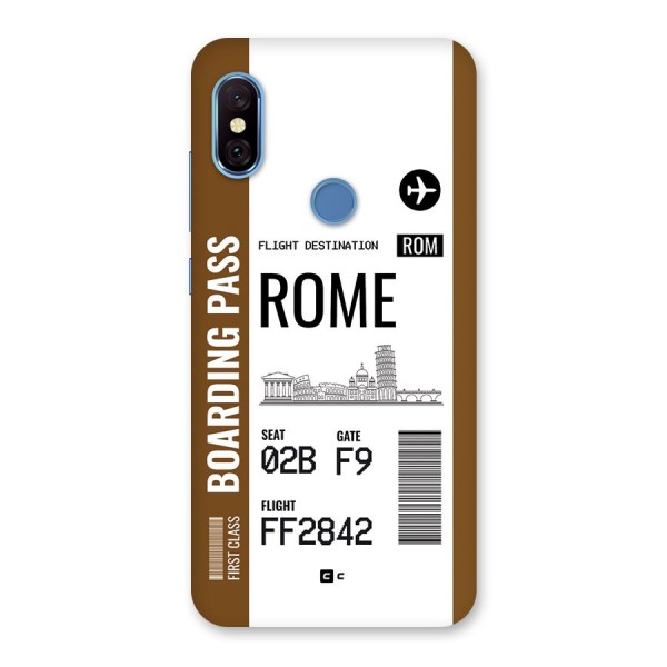 Rome Boarding Pass Back Case for Redmi Note 6 Pro