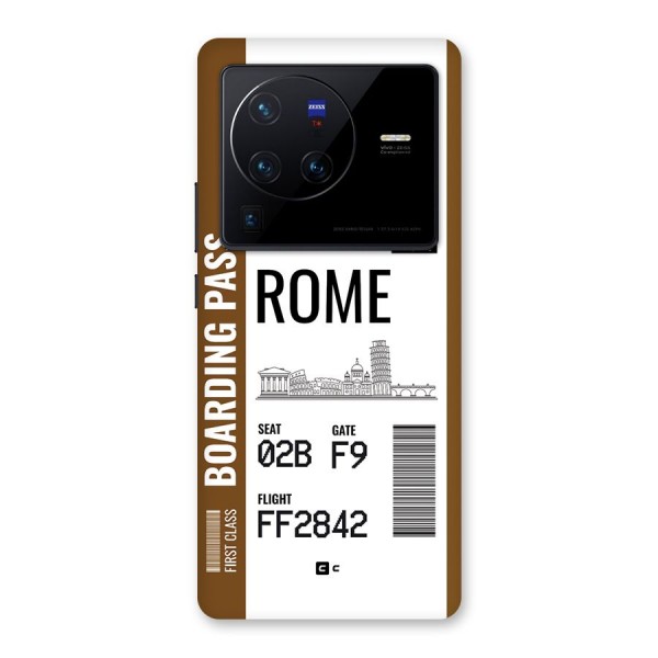 Rome Boarding Pass Back Case for Vivo X80 Pro