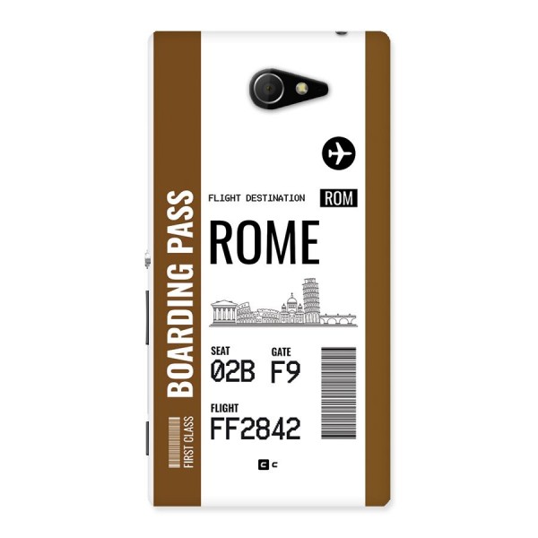 Rome Boarding Pass Back Case for Xperia M2