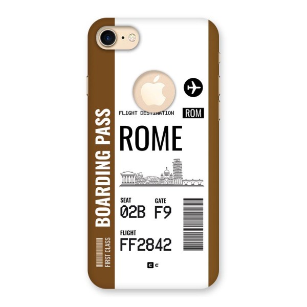 Rome Boarding Pass Back Case for iPhone 8 Logo Cut