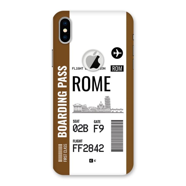 Rome Boarding Pass Back Case for iPhone XS Logo Cut