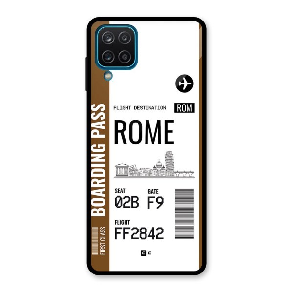 Rome Boarding Pass Glass Back Case for Galaxy A12