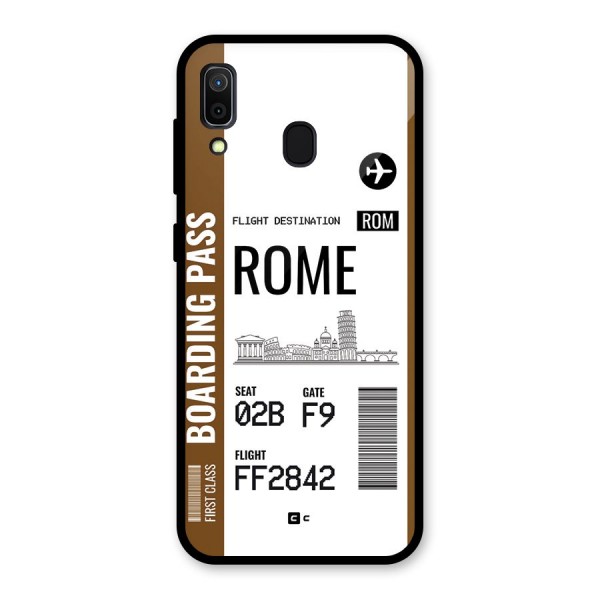 Rome Boarding Pass Glass Back Case for Galaxy A30