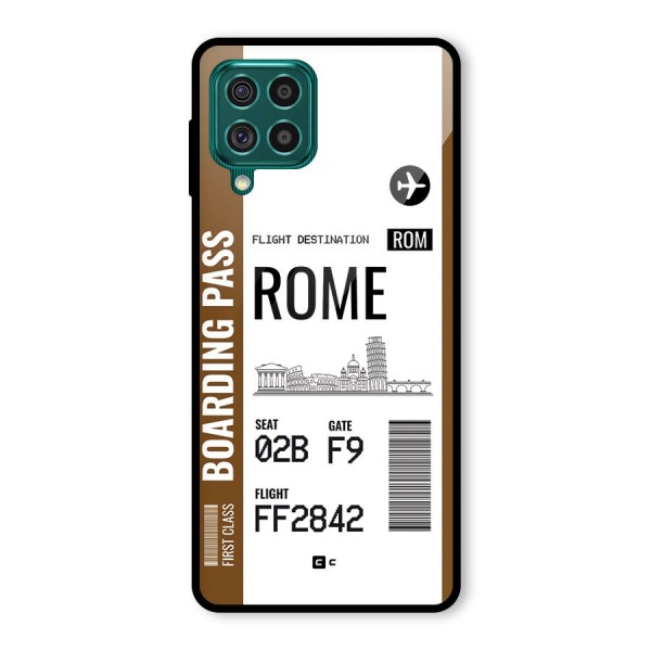 Rome Boarding Pass Glass Back Case for Galaxy F62