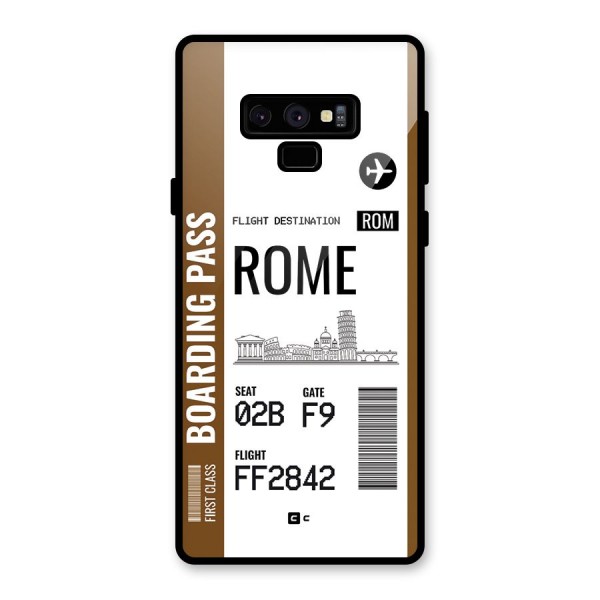 Rome Boarding Pass Glass Back Case for Galaxy Note 9