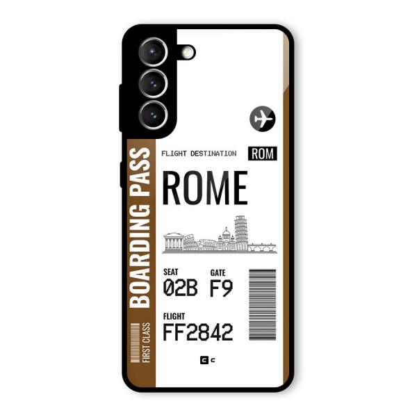 Rome Boarding Pass Glass Back Case for Galaxy S21 5G