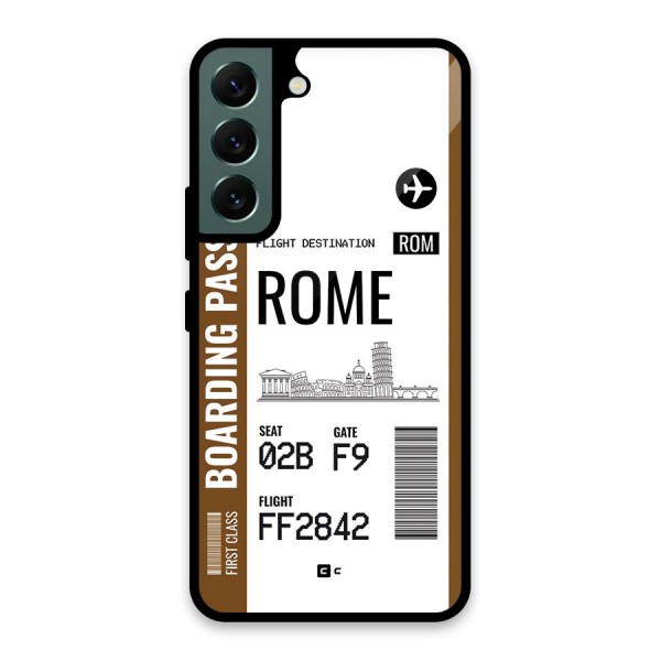 Rome Boarding Pass Glass Back Case for Galaxy S22 5G