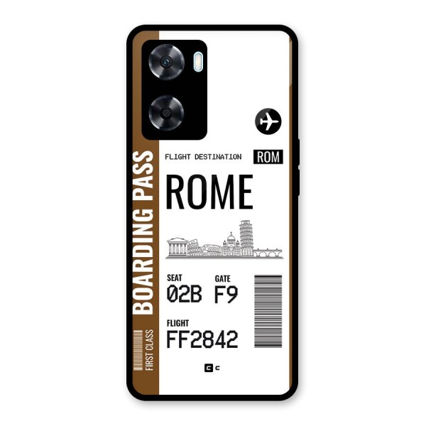 Rome Boarding Pass Glass Back Case for Oppo A77s