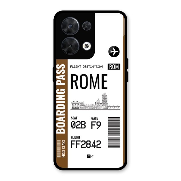 Rome Boarding Pass Glass Back Case for Oppo Reno8 5G