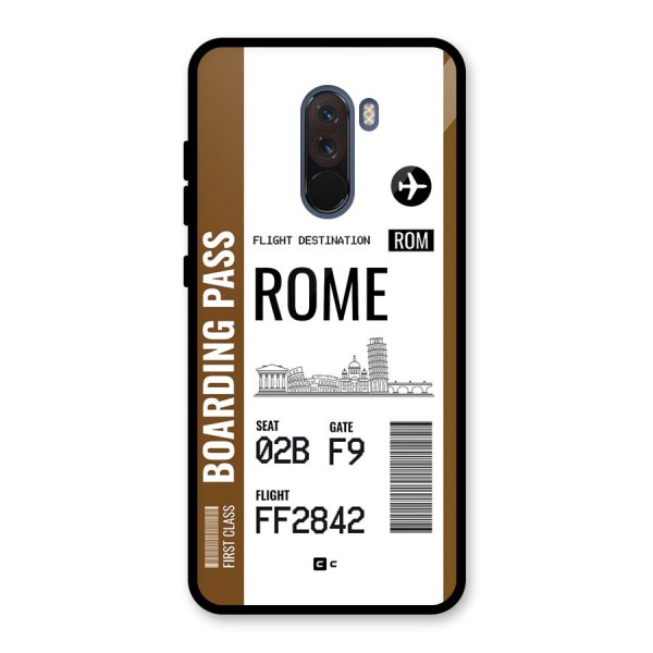 Rome Boarding Pass Glass Back Case for Poco F1