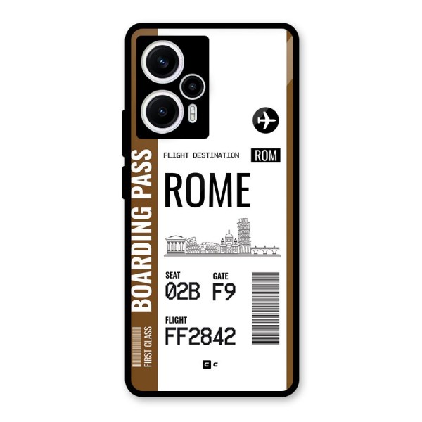 Rome Boarding Pass Glass Back Case for Poco F5