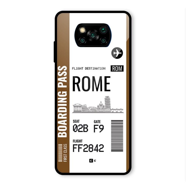 Rome Boarding Pass Glass Back Case for Poco X3 Pro