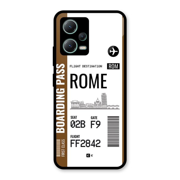 Rome Boarding Pass Glass Back Case for Poco X5