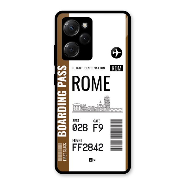 Rome Boarding Pass Glass Back Case for Poco X5 Pro