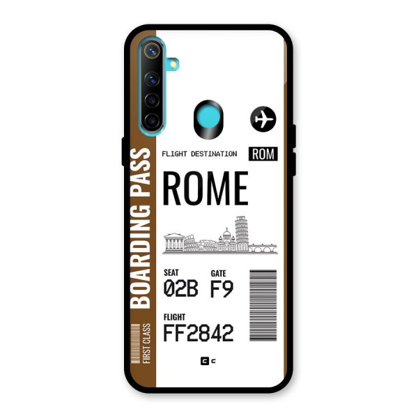 Rome Boarding Pass Glass Back Case for Realme 5