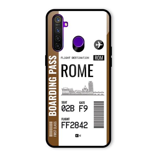 Rome Boarding Pass Glass Back Case for Realme 5 Pro