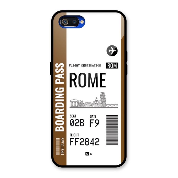 Rome Boarding Pass Glass Back Case for Realme C2