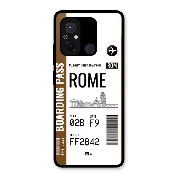 Rome Boarding Pass Glass Back Case for Redmi 12C