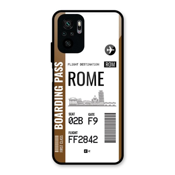 Rome Boarding Pass Glass Back Case for Redmi Note 10