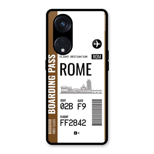 Rome Boarding Pass Glass Back Case for Reno8 T 5G