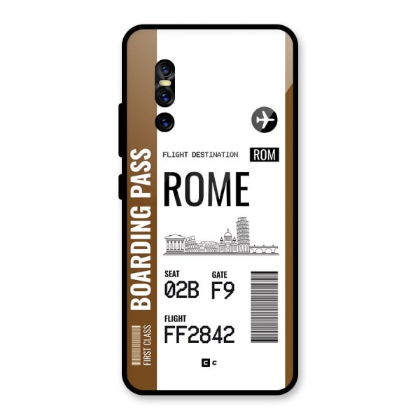 Rome Boarding Pass Glass Back Case for Vivo V15 Pro