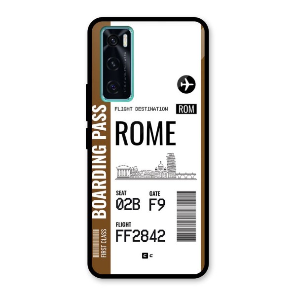 Rome Boarding Pass Glass Back Case for Vivo V20 SE