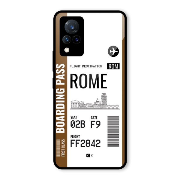 Rome Boarding Pass Glass Back Case for Vivo V21 5G