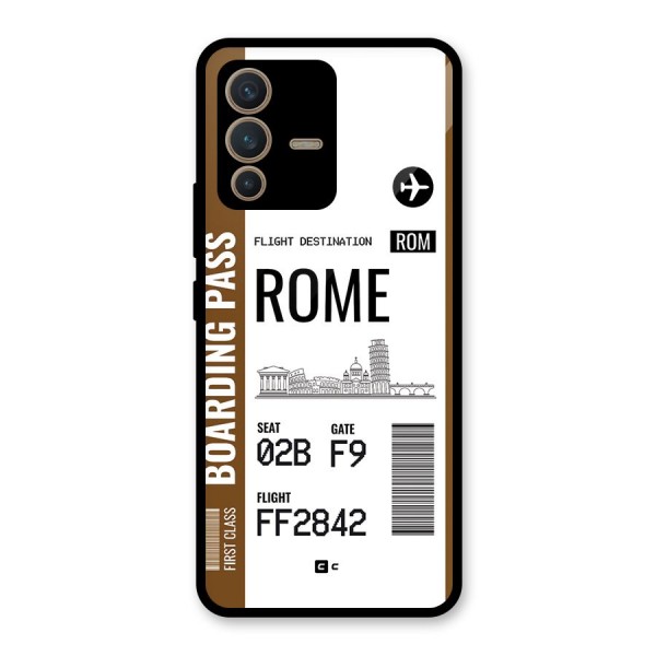 Rome Boarding Pass Glass Back Case for Vivo V23 5G