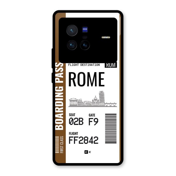 Rome Boarding Pass Glass Back Case for Vivo X80