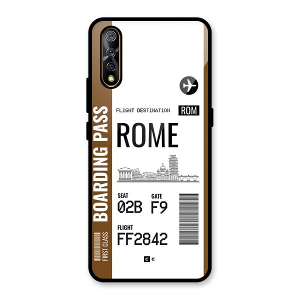 Rome Boarding Pass Glass Back Case for Vivo Z1x