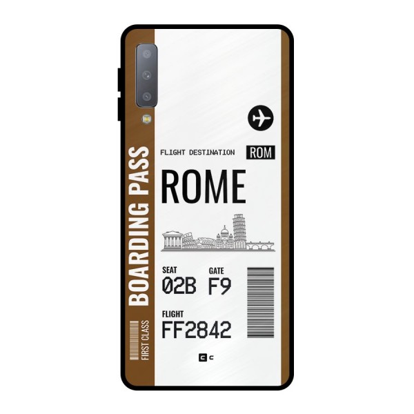 Rome Boarding Pass Metal Back Case for Galaxy A7 (2018)