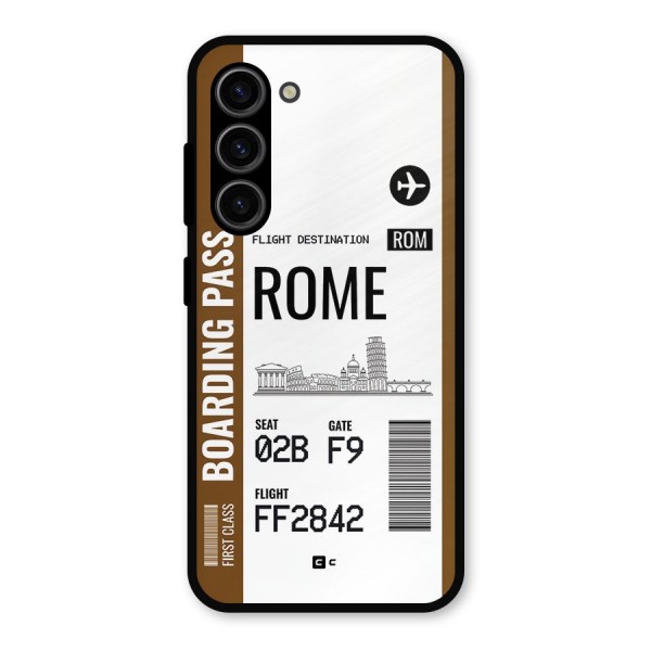 Rome Boarding Pass Metal Back Case for Galaxy S23