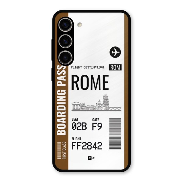 Rome Boarding Pass Metal Back Case for Galaxy S23 Plus