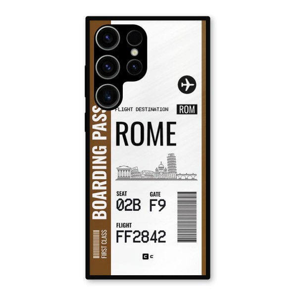 Rome Boarding Pass Metal Back Case for Galaxy S23 Ultra