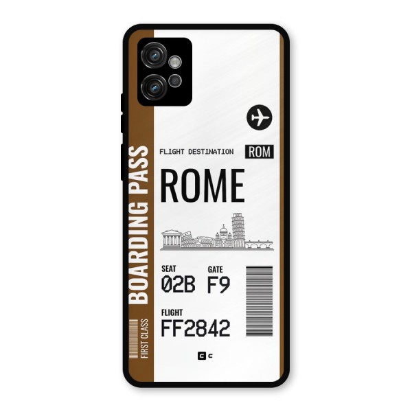 Rome Boarding Pass Metal Back Case for Moto G32