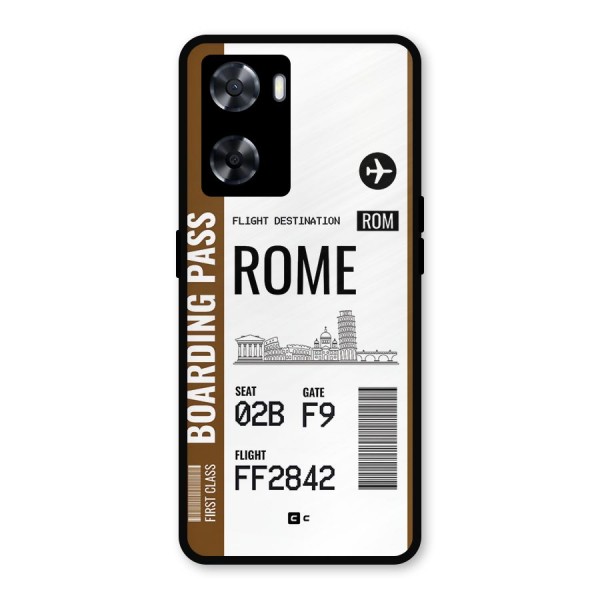 Rome Boarding Pass Metal Back Case for Oppo A57 2022