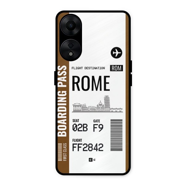 Rome Boarding Pass Metal Back Case for Oppo A78 5G