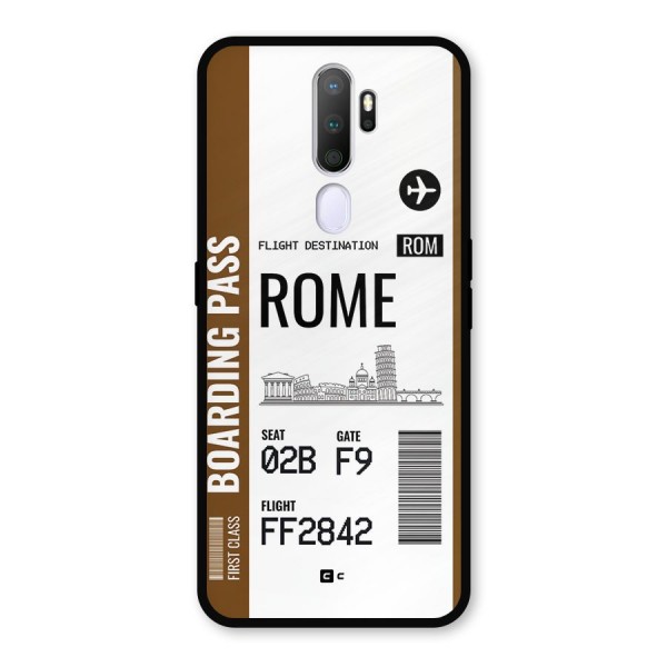 Rome Boarding Pass Metal Back Case for Oppo A9 (2020)