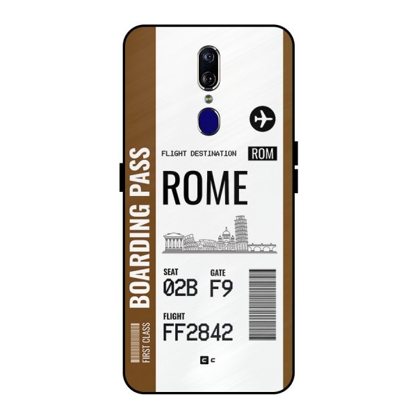 Rome Boarding Pass Metal Back Case for Oppo F11