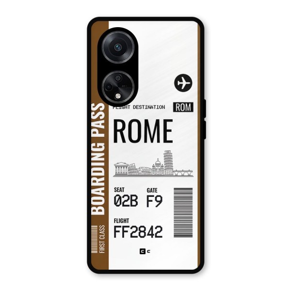 Rome Boarding Pass Metal Back Case for Oppo F23