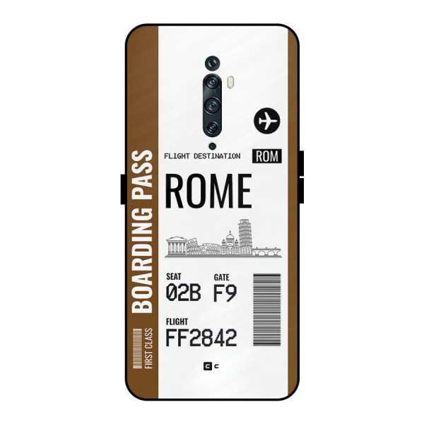 Rome Boarding Pass Metal Back Case for Oppo Reno2 F