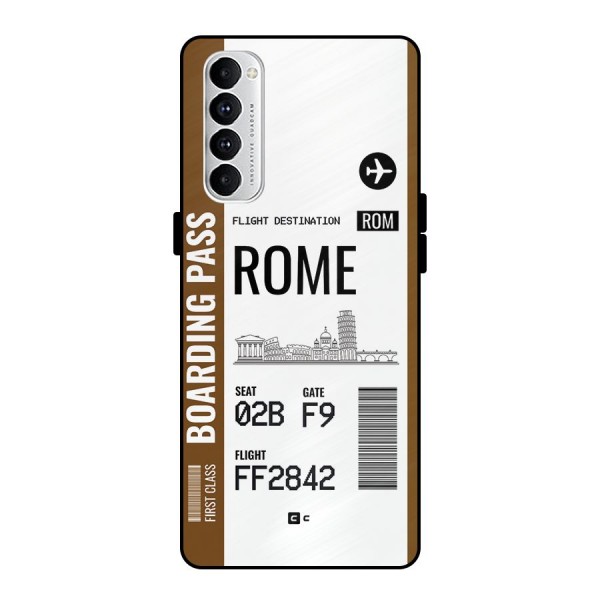 Rome Boarding Pass Metal Back Case for Oppo Reno4 Pro