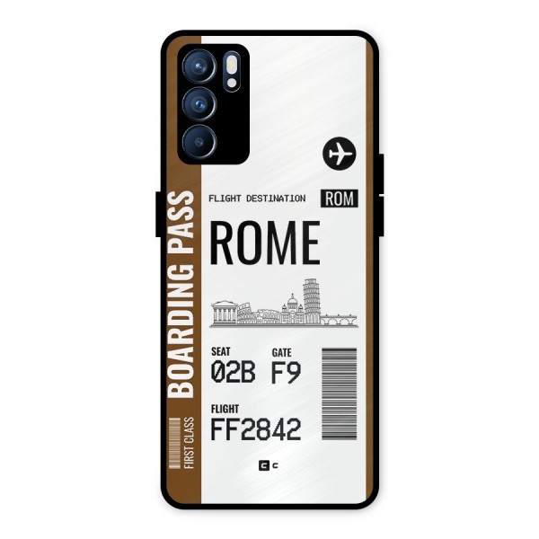 Rome Boarding Pass Metal Back Case for Oppo Reno6 5G