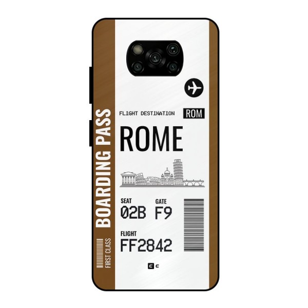 Rome Boarding Pass Metal Back Case for Poco X3