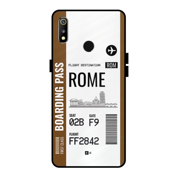 Rome Boarding Pass Metal Back Case for Realme 3