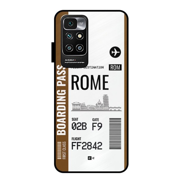 Rome Boarding Pass Metal Back Case for Redmi 10 Prime