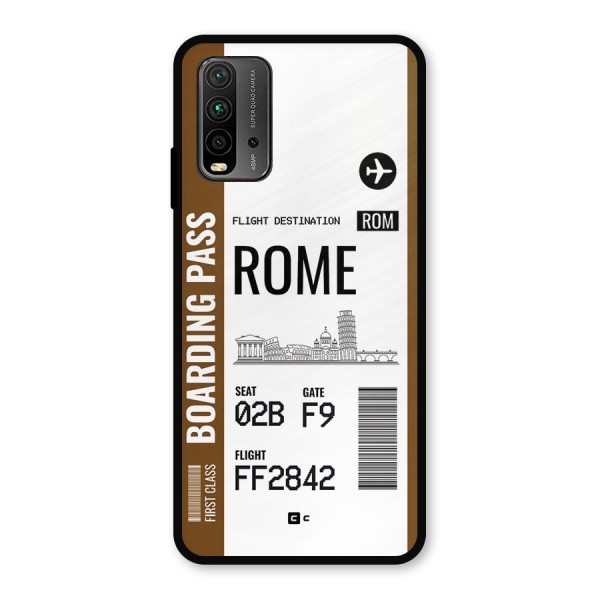 Rome Boarding Pass Metal Back Case for Redmi 9 Power